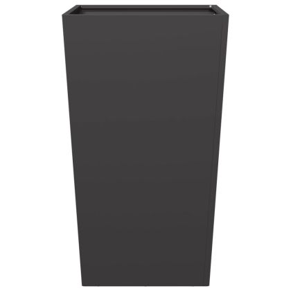 Градински кашпи, 2 бр, черни, 45x45x75 см, стомана