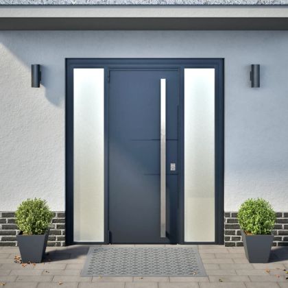 Градински кашпи, 2 бр, антрацит, 30x30x30 см, стомана