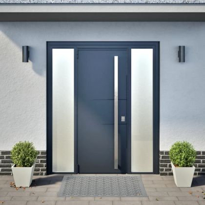 Градински кашпи, 2 бр, бели, 30x30x30 см, стомана