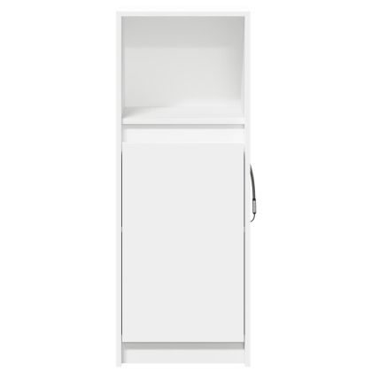 Сайдборд с LED, бял, 38x34x100 см, инженерно дърво