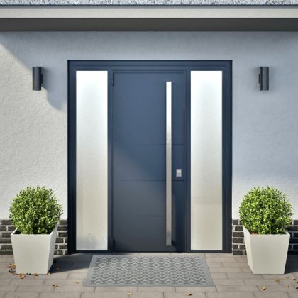 Градински кашпи, 2 бр, бели, 40x40x40 см, стомана