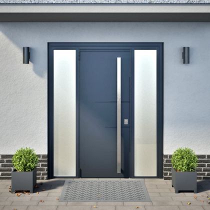 Градински кашпи, 2 бр, антрацит, 30x30x30 см, стомана