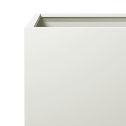 Градински кашпи, 2 бр, бели, 40x40x40 см, стомана