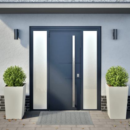 Градински кашпи, 2 бр, бели, 45x45x75 см, стомана