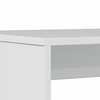 Трапезна маса и пейки, 3 части, бял гланц, инженерно дърво