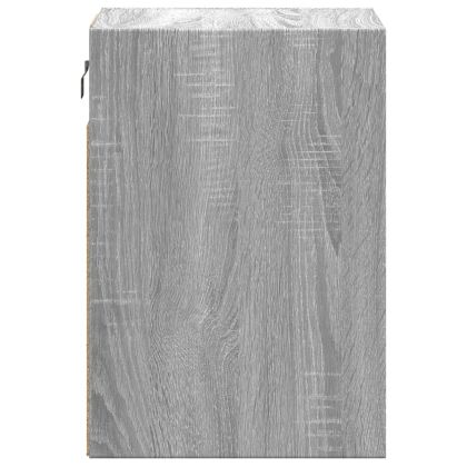 Стенен ТВ шкаф с LED осветление, сив сонома, 41x31x45 см