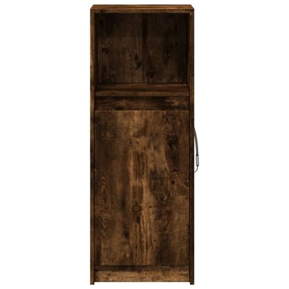 Сайдборд с LED, опушен дъб, 38x34x100 см, инженерно дърво