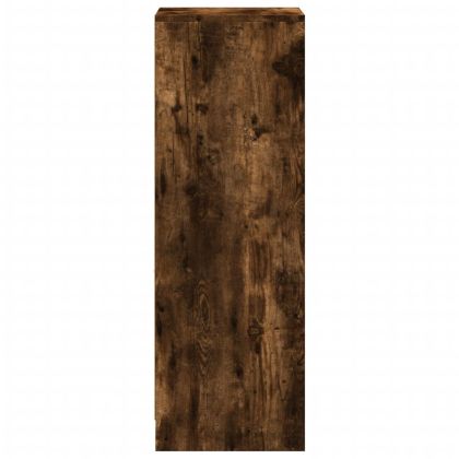 Сайдборд с LED, опушен дъб, 38x34x100 см, инженерно дърво