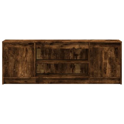 ТВ шкаф с LED, опушен дъб, 139,5x34x50 см, инженерно дърво