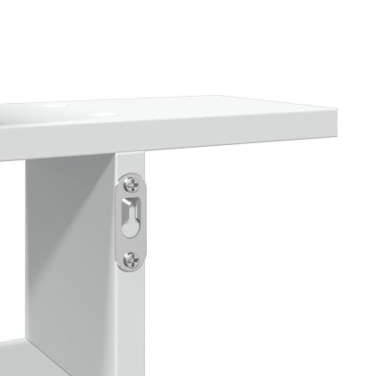 Стенни рафтове, 2 бр, бели, 38x12x38 см, инженерно дърво