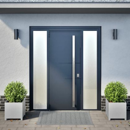 Градински кашпи, 2 бр, 40x40x40 см, поцинкована стомана