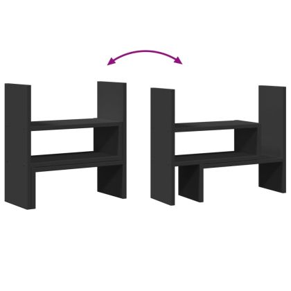 Органайзер за бюро регулируем черен 40x17x41 см инженерно дърво