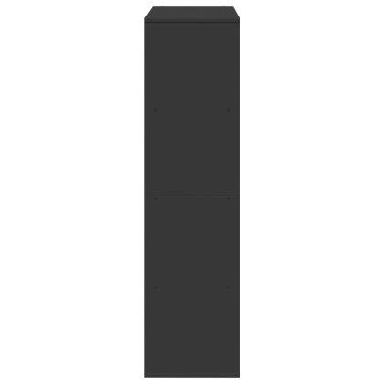 Разделител за стая, черен, 100x33x125,5 см, инженерно дърво