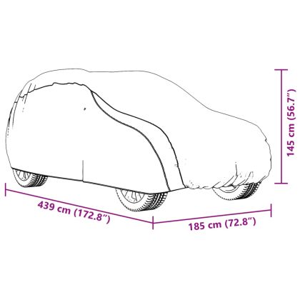 Покривало за кола, за SUV, с каишки, цяло, сребрист, M