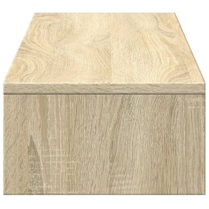 Стойка за монитор с чекмеджета, дъб сонома, 100x27x15 см, инженерно дърво