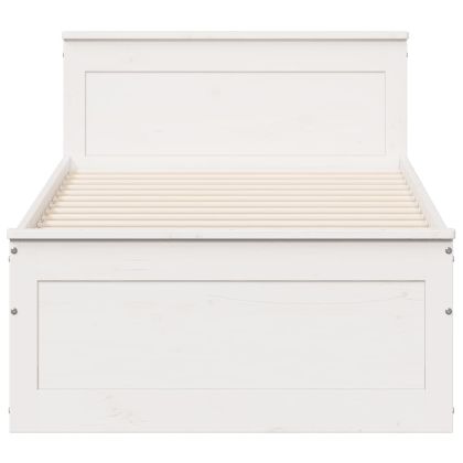 Рамка за легло без матрак с табла 75x190 см борово дърво масив