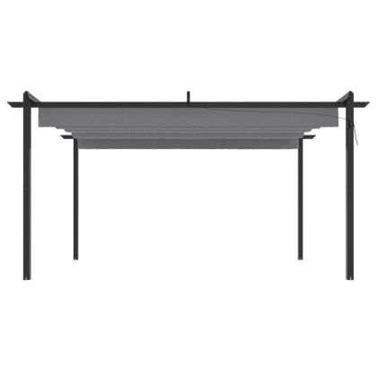 Градинска пергола с прибиращ се покрив, 4x3 м, антрацит