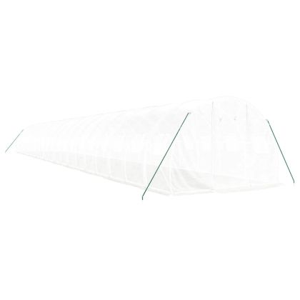 Оранжерия със стоманена рамка бяла 60 м² 20x3x2 м