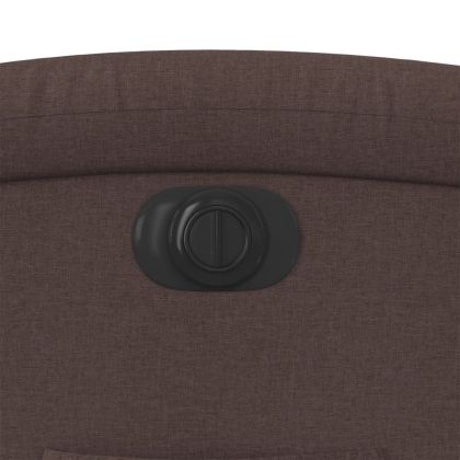 Електрически реклайнер стол, тъмнокафяв, текстил