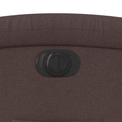 Електрически изправящ реклайнер стол, тъмнокафяв, текстил