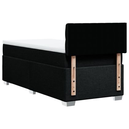 Боксспринг легло с матрак, черно, 90x200 см, плат