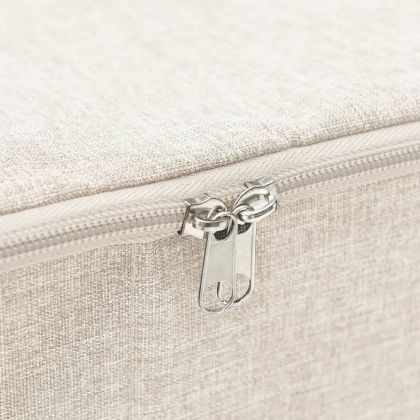 Кутия за съхранение, текстил, 70x40x18 см, кремава