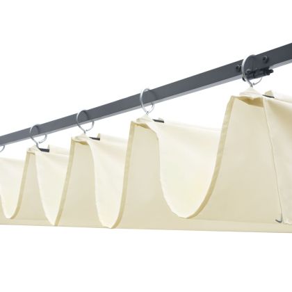 Шатра с покрив, полиратан, 300x300x220 см, кафяво и кремаво