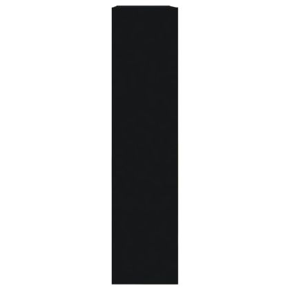 Шкаф за обувки, черен, 80x21x87,5 см, инженерно дърво