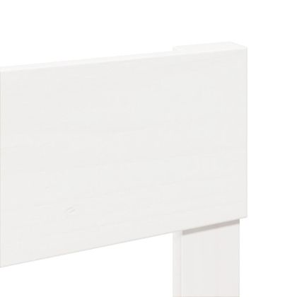 Рамка за легло без матрак, бял, 140x200 см, бор масив