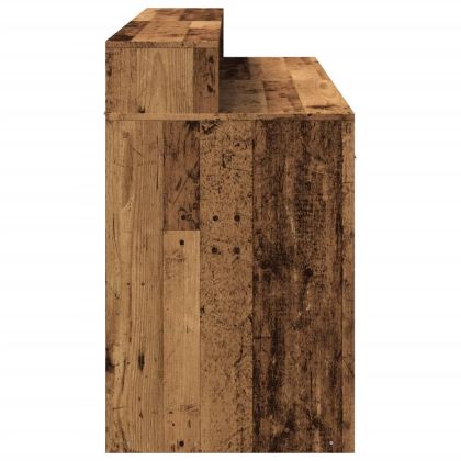 Бюро с LED осветление старо дърво 140x55x91 см инженерно дърво