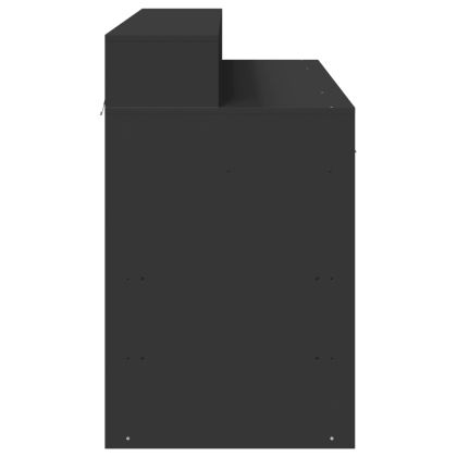 Бюро с LED осветление, черно, 120x55x91 см, инженерно дърво