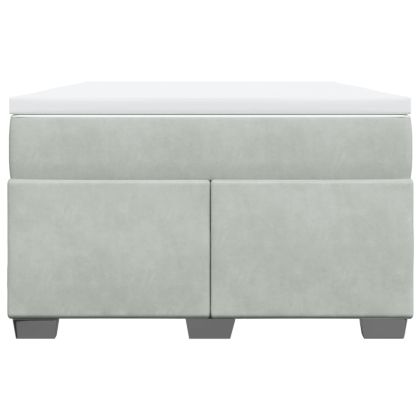 Боксспринг легло с матрак, светлосива, 120x190 см, кадифе