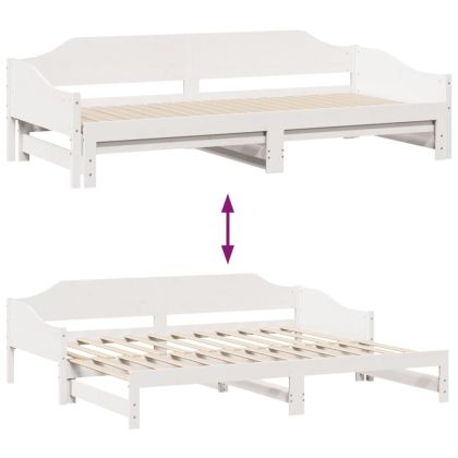 Канапе с изтеглящо разтегателно легло 90x190 см бор масив