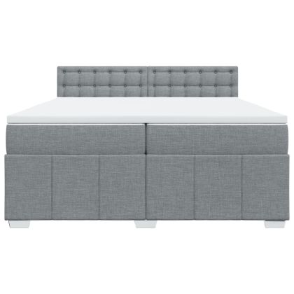 Боксспринг легло с матрак, светлосиво, 200x200 см, плат