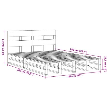 Рамка за легло без матрак, восъчнокафяв, 160x200 см, бор масив