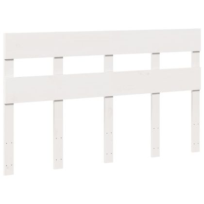 Рамка за легло без матрак, бял, 140x190 см, бор масив