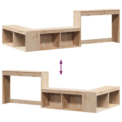 Нощно шкафче с бюро, 222x107x75 см, борово дърво масив