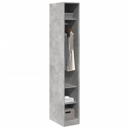 Гардероб, бетонно сив, 30x50x200 см, инженерно дърво