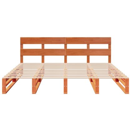 Рамка за легло без матрак, восъчнокафяв, 200x200 см, бор масив