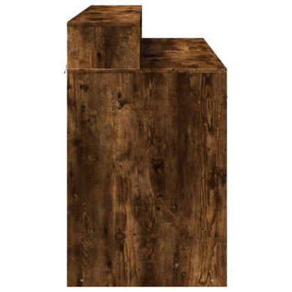 Бюро с LED осветление, Опушен дъб, 120x55x91см, инженерно дърво