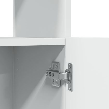 Висок шкаф, бял, 92x33x140 см, инженерно дърво