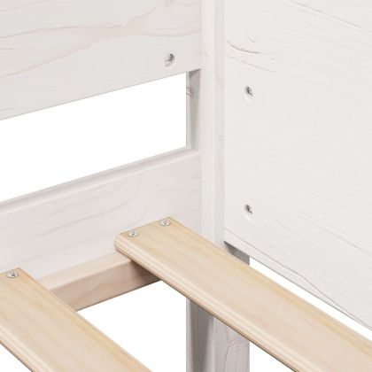 Рамка за легло без матрак, бял, 90x190 см, борово дърво масив