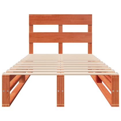 Рамка за легло без матрак, восъчнокафяв, 90x190 см, бор масив