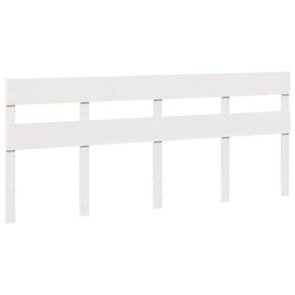 Рамка за легло без матрак, бял, 200x200 см, бор масив