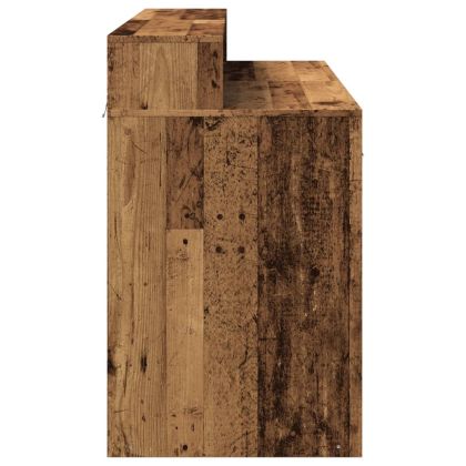 Бюро с LED осветление старо дърво 120x55x91 см инженерно дърво