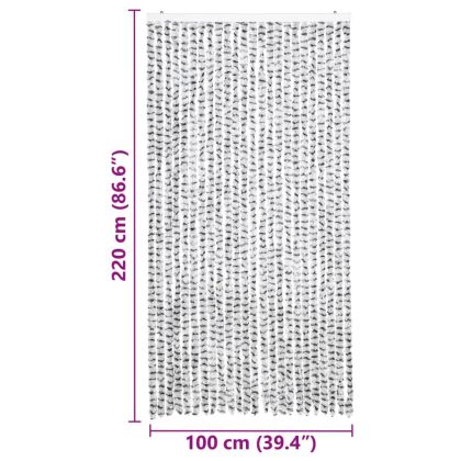 Завеса против насекоми, светло и тъмносиво, 100x220 см, шенил
