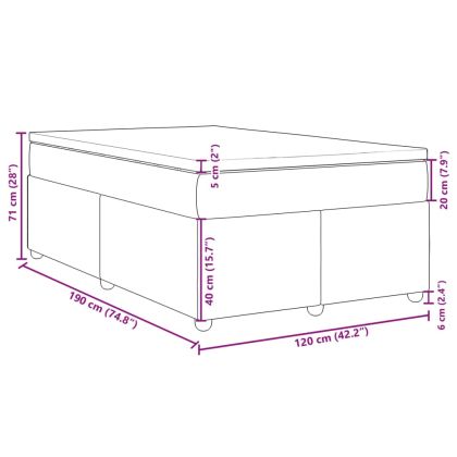Боксспринг легло с матрак, кремаво, 120x190 см, плат