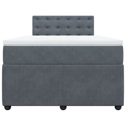 Боксспринг легло с матрак, тъмносив, 120x190 см, кадифе