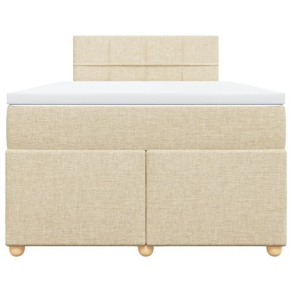 Боксспринг легло с матрак, кремаво, 120x190 см, плат