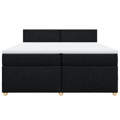 Боксспринг легло с матрак, черно, 200x200 см, плат